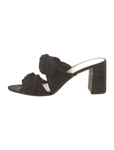 Pre-owned Loeffler Randall Bow Accents Slides In Black