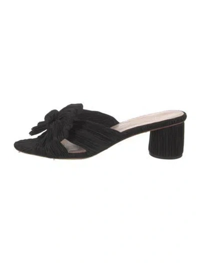Pre-owned Loeffler Randall Bow Accents Slides In Black/pink