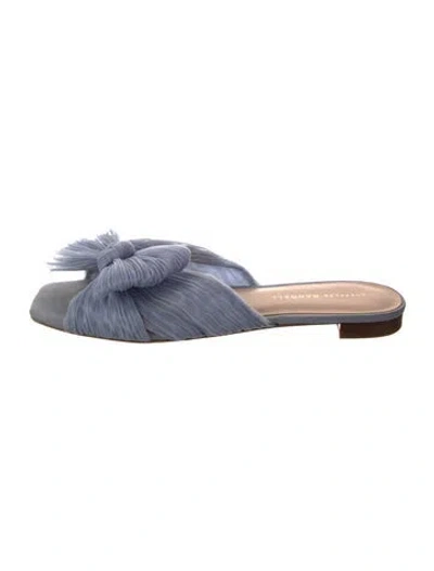 Pre-owned Loeffler Randall Bow Accents Slides In Blue