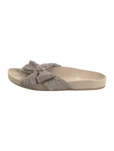Pre-owned Loeffler Randall Bow Accents Slides In Neutral