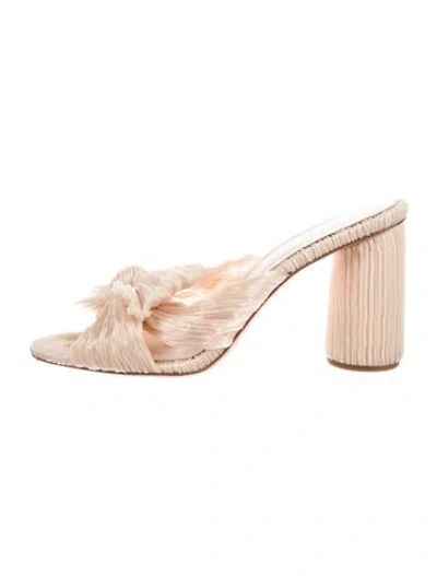 Pre-owned Loeffler Randall Bow Accents Slides In Neutral