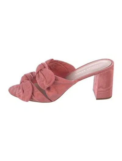 Pre-owned Loeffler Randall Bow Accents Slides In Pink