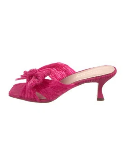 Pre-owned Loeffler Randall Bow Accents Slides In Pink