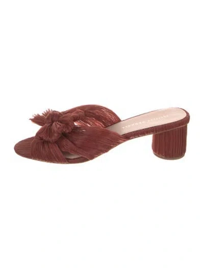 Pre-owned Loeffler Randall Bow Accents Slides In Red