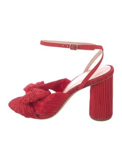 Pre-owned Loeffler Randall Bow Accents Slingback Sandals In Red