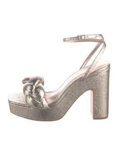 Pre-owned Loeffler Randall Braided Accents Sandals In Silver