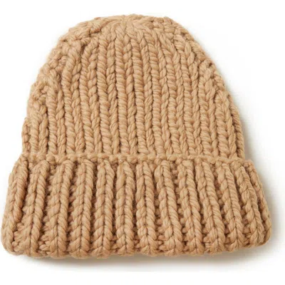 Loeffler Randall Brandi Chunky Knit Beanie In Camel