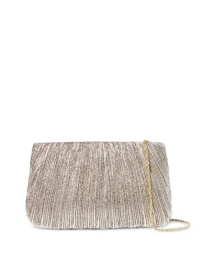 Loeffler Randall Brit Flat Pleated Pouch Clutch In Champagne/gold