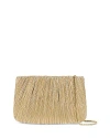 Loeffler Randall Brit Flat Pleated Pouch Clutch In Gold