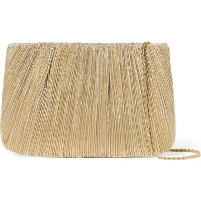Loeffler Randall Brit Pleated Clutch In Gold