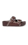 Loeffler Randall Buckled Leather Sandals In Brown