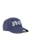 Loeffler Randall Cairo Embroidered Cotton Cap In Blue