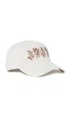 Loeffler Randall Cairo Embroidered Cotton Cap In Neutral