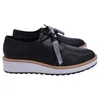 Loeffler Randall Callie Demi-wedge Oxfords In Black Leather In Black
