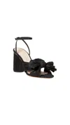 LOEFFLER RANDALL CAMELLIA PLEATED BOW HEEL IN BLACK