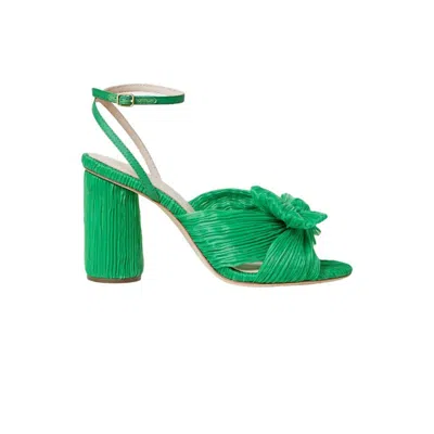 Loeffler Randall Camellia Pleated Bow Heel In Clover In Green