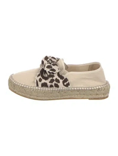 Pre-owned Loeffler Randall Canvas Animal Print Espadrilles In Neutral