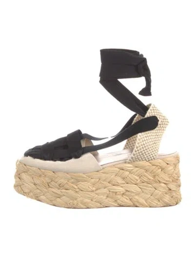 Pre-owned Loeffler Randall Canvas Espadrilles In Neutrals