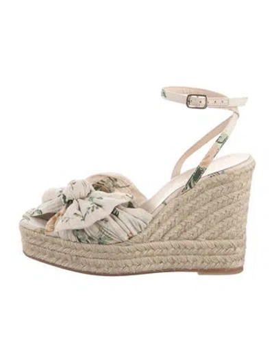 Pre-owned Loeffler Randall Canvas Floral Print Espadrilles In Neutral