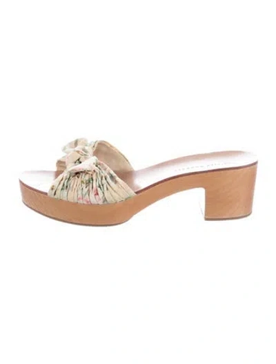 Pre-owned Loeffler Randall Canvas Floral Print Sandals In Neutral