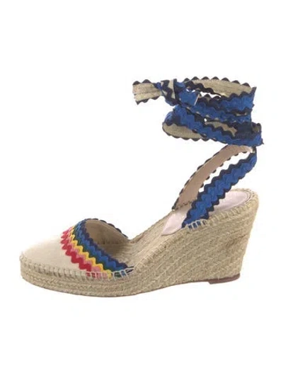 Pre-owned Loeffler Randall Canvas Patterned Pumps In Neutrals