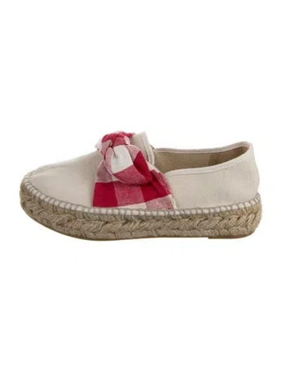 Pre-owned Loeffler Randall Canvas Plaid Print Espadrilles