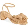 Loeffler Randall Carmen Woven Bow Ankle-strap Sandals In Natural