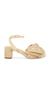 Loeffler Randall Carmen Woven Bow Ankle-strap Sandals In 素色