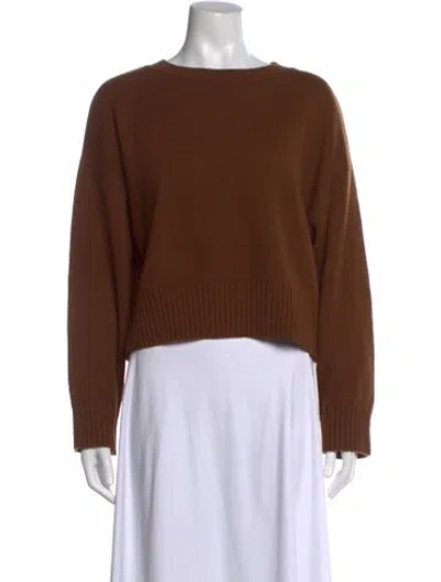 Pre-owned Loeffler Randall Cashmere Crew Neck Sweater In Brown