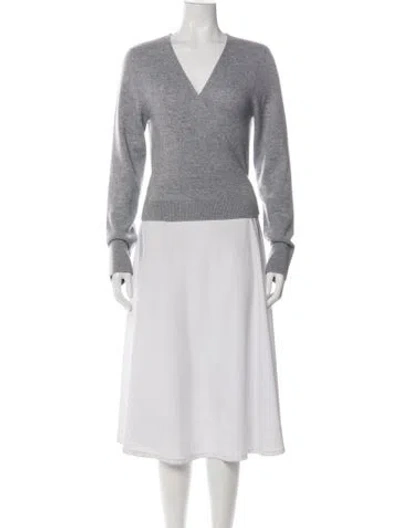 Pre-owned Loeffler Randall Cashmere V-neck Sweater W/ Tags In Green