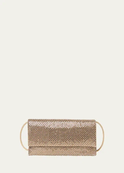 Loeffler Randall Charlee Flap Rhinestone Clutch Bag In Gold Crystal/gold