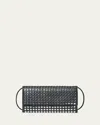 Loeffler Randall Charlee Studded Flap Leather Shoulder Bag In Blacksilver