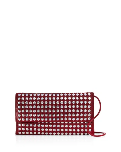 Loeffler Randall Charlee Studded Leather Shoulder Bag In Wine/silver