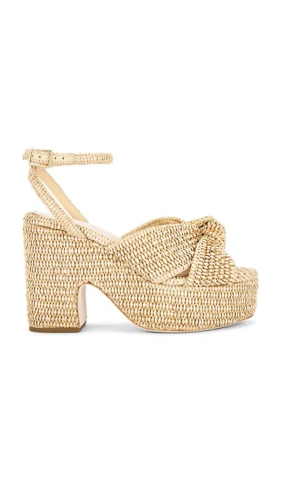 Loeffler Randall Raffia Knotted Chunky Platform Sandals In Natural