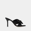 Loeffler Randall Claudia Pleated Skinny Heel Mule In Black