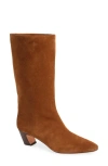 Loeffler Randall Cleo Suede Mid Boots In Cacao