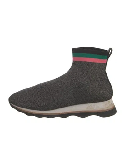 Pre-owned Loeffler Randall Colorblock Pattern Sock Sneakers In Multi