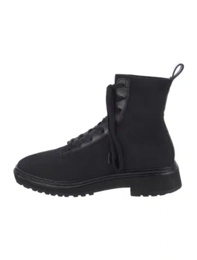 Pre-owned Loeffler Randall Combat Boots In Black