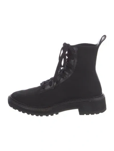 Pre-owned Loeffler Randall Combat Boots In Black