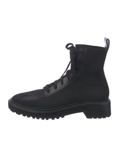 Pre-owned Loeffler Randall Combat Boots In Black