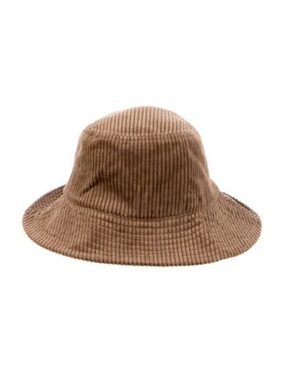 Pre-owned Loeffler Randall Corduroy Sun Hat In Brown