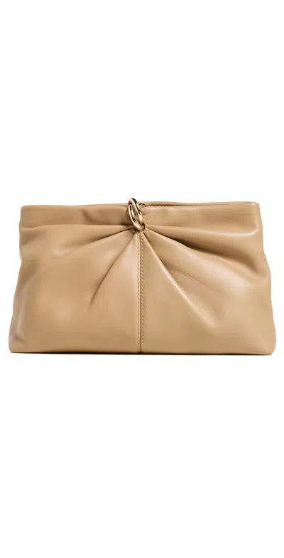 Loeffler Randall Corrine Gathered Multi Ring Clutch Khaki In Brown