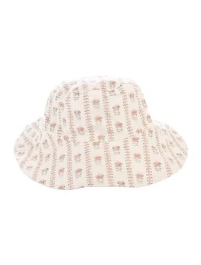 Pre-owned Loeffler Randall Cotton Floral Print Bucket Hat In Multi