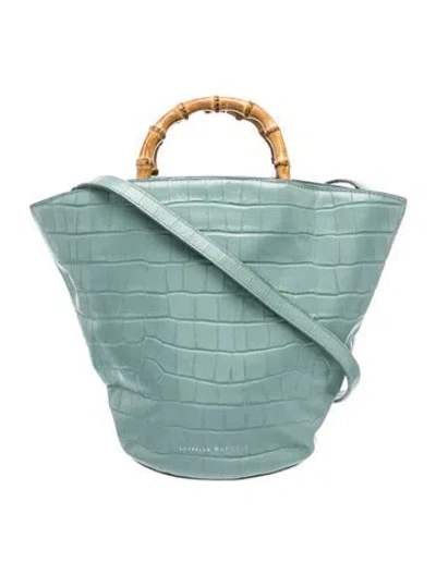 Pre-owned Loeffler Randall Crocodile Bucket Bag In Blue
