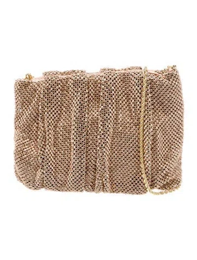Pre-owned Loeffler Randall Crystal Clutch In Gold