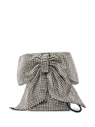 Loeffler Randall Crystal-embellished Bow-detail Crossbody Bag In Silver