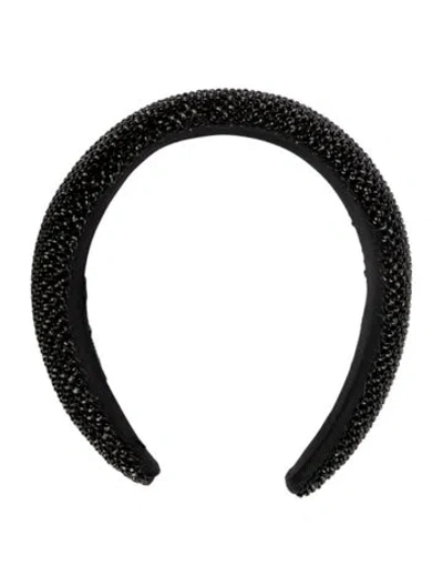 Pre-owned Loeffler Randall Crystal Embellishment Headband In Black