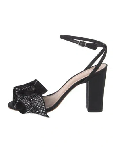 Pre-owned Loeffler Randall Crystal Embellishments Sandals In Black