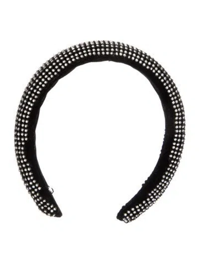 Pre-owned Loeffler Randall Crystal Headband In Black