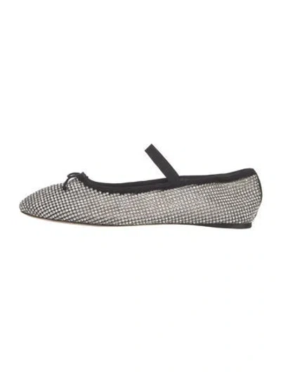 Pre-owned Loeffler Randall Crystal Patterned Ballet Flats In Silver